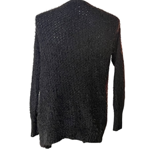 Love by Design Women’s Unwind Fuzzy Open Front Cardigan Black Size Medium - Picture 4 of 4